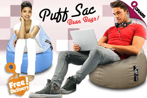 For QR249, Lounge with Colorful & Stylish Puff Sac Bean Bags with FREE Delivery - Choose from 6 Fun Colors! (QR500 Value)